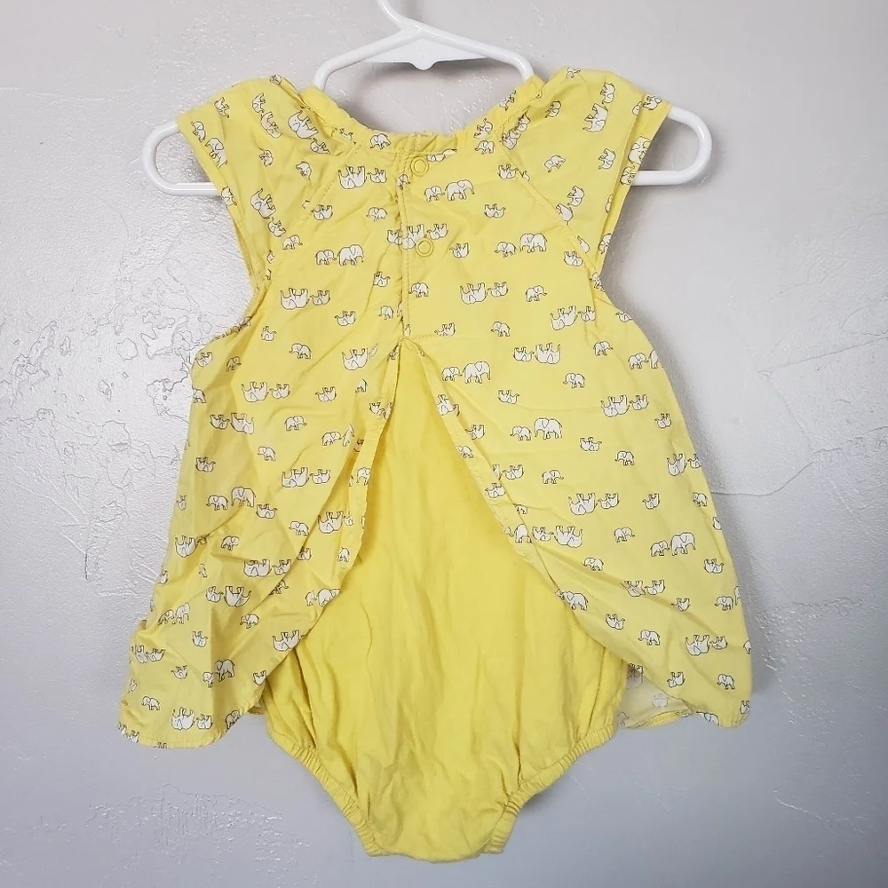Just One You Carter's Baby Girl 18 Month Yellow Elephant Short Sleeve Bodysuit